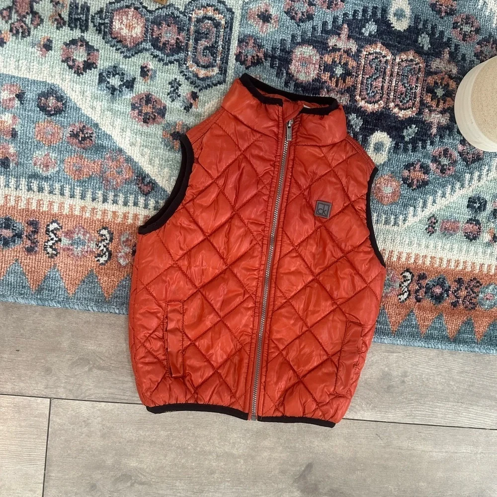 Y2K Calvin Klein Jeans Toddler Boy Puffer Diamond Quilted Puffer Vest 3T Rust